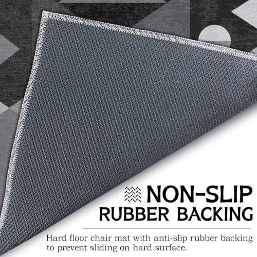 Office Chair Mat for Hardwood & Tile Floor 36"x48",Modern Boho Modern Computer Chair Mat for Rolling Chairs Carpet,Geometric Under Desk Non Slip Gaming Rug, Low-Pile Rubber Backing Large Protector Mat