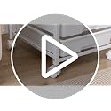 Neatevday White Rolling Cart with 8 Drawers, Wooden Top & Lockable Wheels
