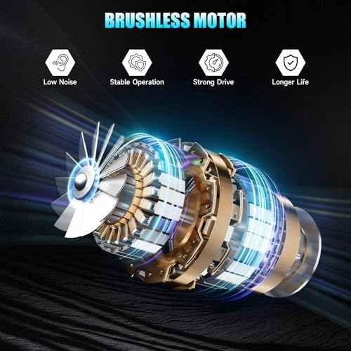 2 in 1 Compressed Air Duster, 150000 RPM Electric Air Duster, Electric Vacuum Cleaner with Brushless Motor, Stepless Speed Adjustable, Highspeed Jet Air Blower for Home, Car, Keyboard, Computer