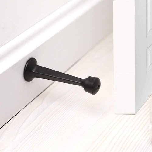 Home Master Hardware 12-Pack Heavy Duty Door Stops - 3" Matte Black Door Stoppers for Wall Protection
