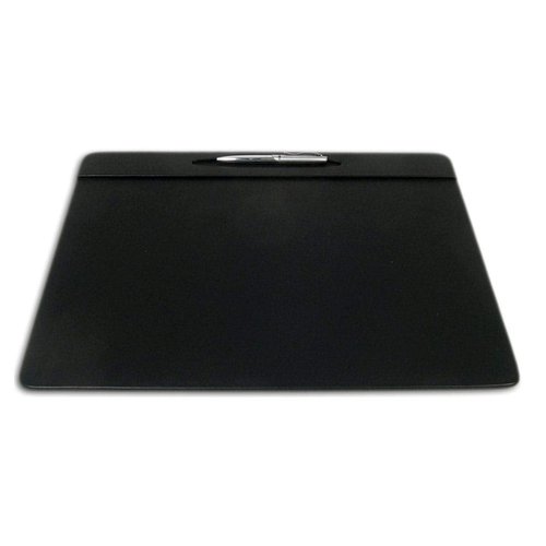 Dacasso Black Leatherette Conference Table Pad with Pen Well, 17 by 14-Inch