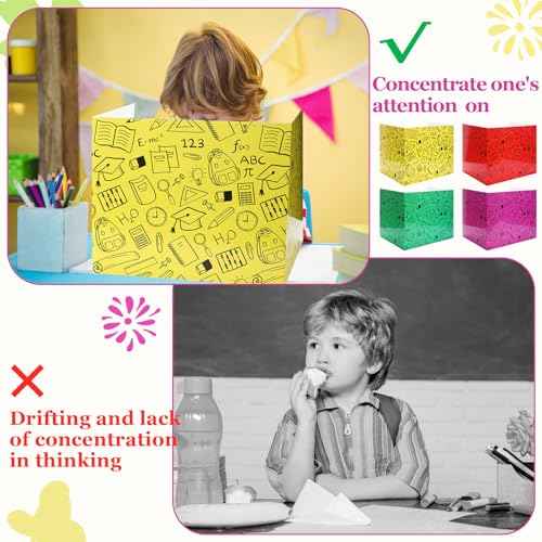 Crtiin 24 Pcs Desk Dividers for Students Privacy Folders Standard School Cardboard Board Desk Dividers for Classroom Teacher Supplies School Testing Student Reduces Distractions(Vibrant Color)