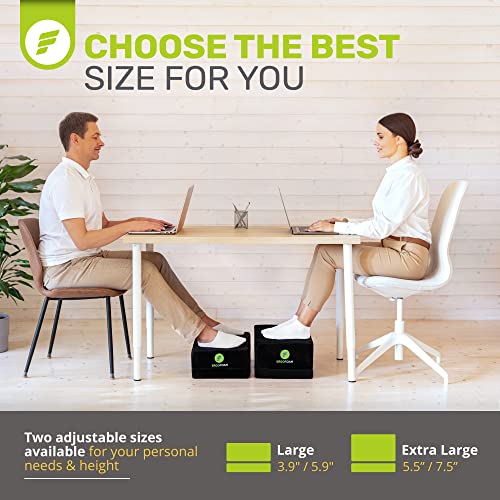 ErgoFoam XL Foot Rest for Under Desk at Work for Stools & High Chairs Chiropractor-Endorsed 2in1 Adjustable Under Desk Footrest Ergonomic High-Density Compression-Resistant Foam Nonslip Foot Rest