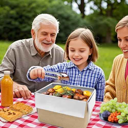 12 Pack Insulated Shipping Box, 10.8'' x 7.3'' x 6.5'' Cold Shipping Boxes with Aluminium Foil Liner for Hot Frozen Food, Small Reusable Foil Cooler Carton Moving Kits for Packing Mailing