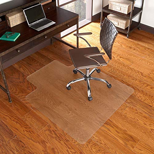 ES Robbins EverLife 45-Inch by 53-Inch Multitask Series Hard Floor with Lip Vinyl Chair Mat, Clear, Heavy use (132133)