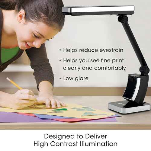 OttLite 13W Slimline Desk Lamp - Home, Office, Bedroom, or Reading (Black)