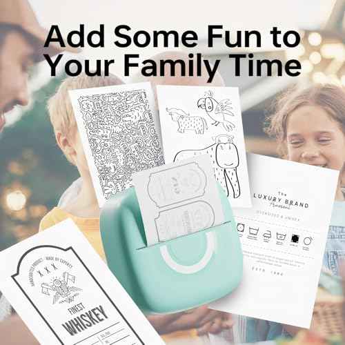 Mini Printer Sticker Thermal Printer with 3 Rolls Paper, Bluetooth Portable Phone Print Pods,Study Sticker Maker for Pictures, Photos, Journals, DIY, Compatible with Phone & Tablet