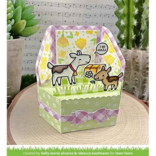 Lawn Fawn Platform Pop-Up Interactive Die and Add-on Die (LF2792 LF2793) Plus 1 Die Storage Envelope, Bundle of 3 Items
