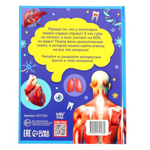 Children's Russian Human Anatomy Encyclopedia for Kids, Durable Hardcover