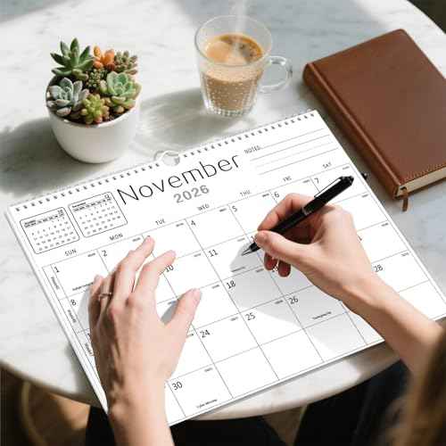 Calendar 2026-2027, Wall Calendar 2026-2027 From January 2026 To June 2027 18 Months, 14.7" x 11" Paper Calendars with Julian Date and Blank Block for New Year Christmas Gifts