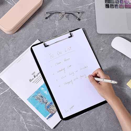 Mr. Pen- Plastic Clipboard, 12.5" x 9", 2 Pack, Black Clipboard Plastic, Low-Profile Metal Clip with Retractable Hanging Hole