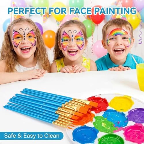 Blue Soucolor 20-Piece Acrylic Paint Brush Set - Pointed Tip Artist Brushes