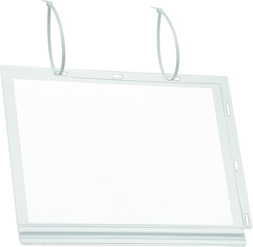 Durable Water-Resistant Sign Holder Pockets with Cable Ties - Letter Size 8.3" x 11.7" Inches - IPX5 Tested Transparent Document Holders - Perfect for Outdoor Information Displays - Pack of 5