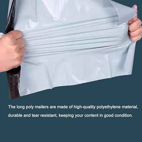 100 Pack 8x30 Inches Long Poly Mailers, Long Padded Shipping Bags White Envelopes Packaging for Unique Narrow Items Mailing