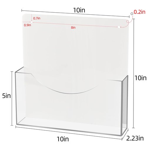 PecMuikee Wall File Organizer, Vertical Acrylic Mail Magazine Holder Wall Mount, 4 Colors of Screw Caps Included Hanging File Organizer for School, Office, Hospital, 2 Pcs
