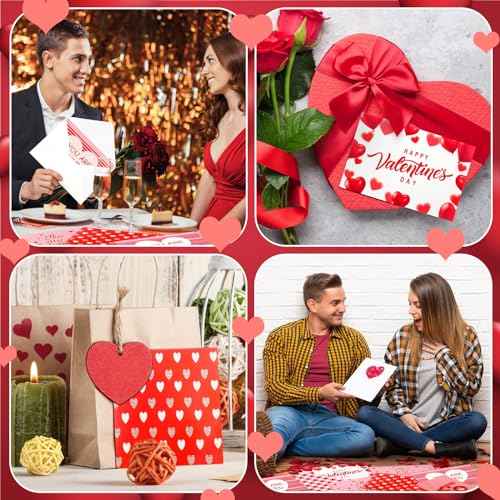 Sherr 120 Pieces Happy Valentine's Day Greeting Blank Cards Bulk and 120 Pcs White Envelopes 24 Pcs Valentine's Day Stickers Love Heart Cards Supply