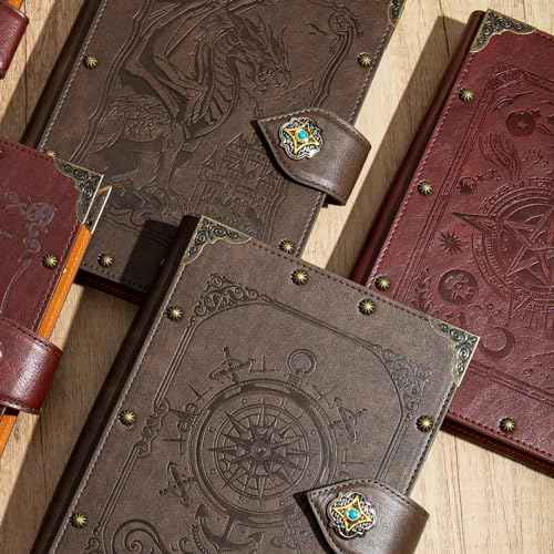 DUROTAN Tree of Life Journals Notebook Gift Set-Unique A5 Binder 400 Page Vintage Leather Suitable for Women & Men writing,Poets,Travelers,as a Diary Dnd Gift