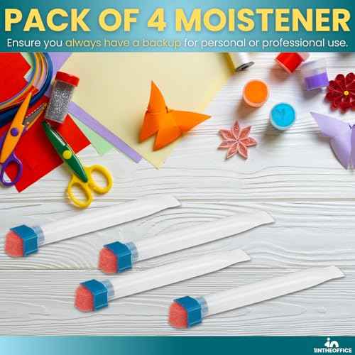 1InTheOffice Envelope Moistener, Stamp Moistener, Envelope Sealer Sponge, 4 Pack