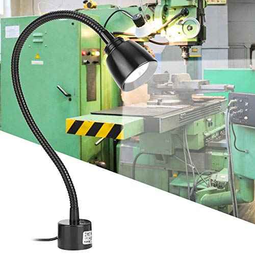 CHICIRIS 7W LED Machine Tool Lamp, Metal LED Working Light with Magnetic Base, Flexible Work Lamp, for Reading Lamp, Headboard CNC Punching Machine US Plug