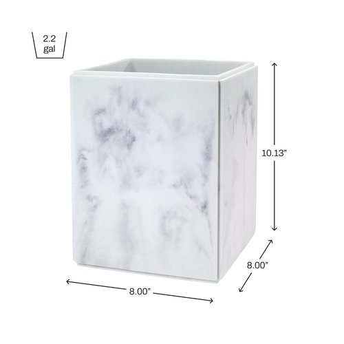 Avanti Linens - Wastebasket, Decorative Trash Can, Marble Inspired Home Decor (Catania Collection)