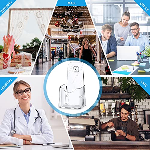 15 Pieces Acrylic Brochure Holder Stand Clear Plastic Flyer Organizer A6 Size Brochure Container 4 Inch Wide Wall Mount or Standing Pamphlet Counter Display for Home Office Classroom Supplies