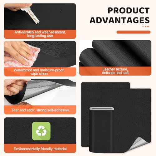 Leather Repair Kit for Furniture, 4¡¿63 in Black Leather Tape for Car Upholstery Seat Repair, Upgraded Self-Adhesive Fabric Leather Repair Patch for Motorcycle, Leather Couch Repair Patches