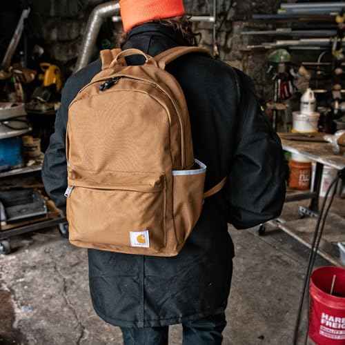 Carhartt 21L Classic Laptop Backpack, Water-Resistant Pack W/ 15" Laptop Sleeve and Organizational Compartments, PFAS Free, Black