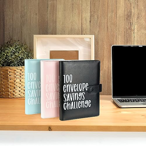 POUYRBA Black 100 Envelope Challenge Binder for 52-Week Saving Plan
