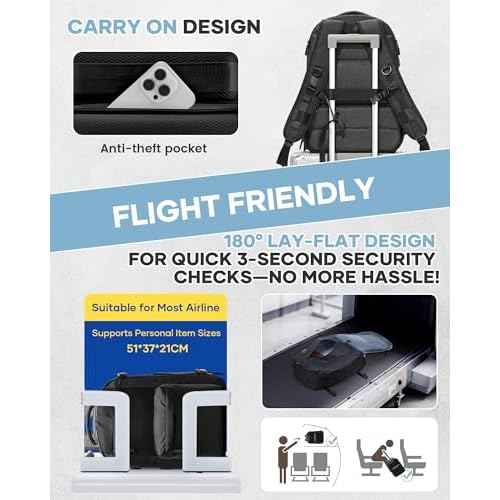 Vacuum Travel Backpack with Air Pump 18x14x8 inches Laptop Personal Item Carry on Flight Approved Compression Vacuum seal Travel Essentials Backpack Space Saver Bags Storage Men mochila de viaje Black