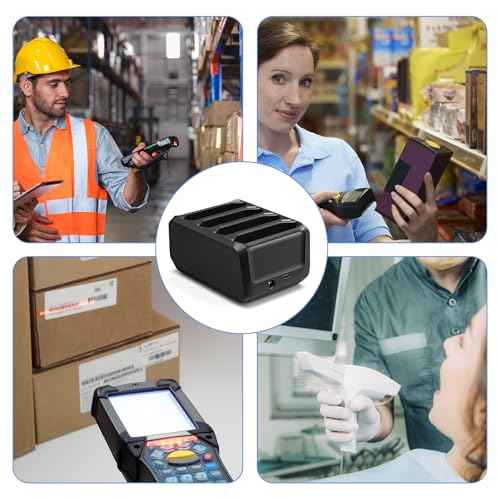 Battery Charger for Zebra Symbol TC70 TC72 TC75 TC77 TC700h TC700k TC720l TC75x TC75EK TC75AH TC75GK TC700H TC700K TC77HL, 4-Slot Charging Cradle Charging Accessories for Scanner