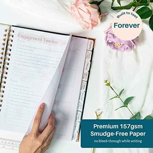 Wedding Planner - Wedding Planner Book and Organizer for the Bride, Wedding Planner Book Unique Engagement Gift for Newly Engaged Couples - Hardcover Bridal Planning Wedding Notebook 11" x 9"