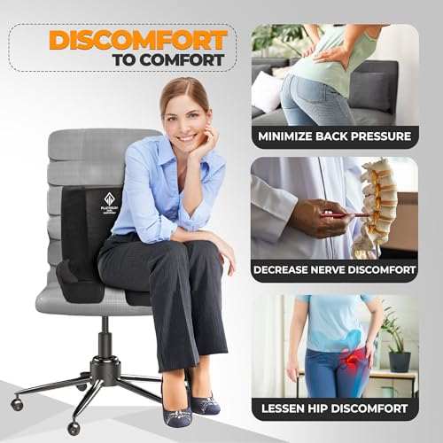 Ergonomic Memory Foam Lumbar & Seat Cushion Back,Tailbone Pain Relief