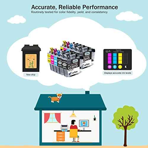Cartlee 10-Pack Compatible Ink Cartridges Replacement for Brother LC3013 LC-3013 Ink Cartridges BK/C/M/Y LC3011 for Brother LC3011 LC 3013 Printer (4BK, 2x C/M/Y)