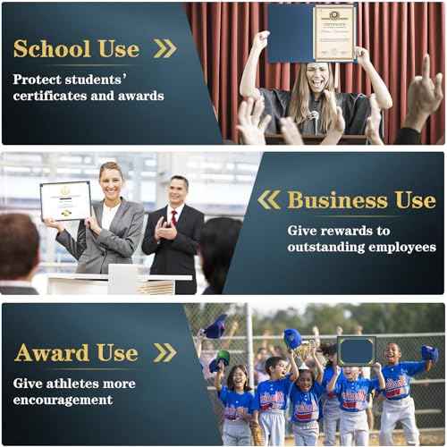 30 Packs Certificate Holders, Navy Blue Certificate Covers, Diploma Holders, Certificate Folders with Gold Foil Border for Letter Size 8.5" x 11" Certificates, Diploma, Documents, Award Cover