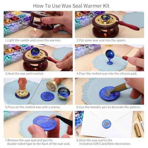 SWANGSA Letter Wax Seal Kit, 26pcs 3D Floral Initial A-Z Stamp with 624pcs Sealing Wax Beads, Furnace and Pen for Wedding Invitations Cards & Envelope