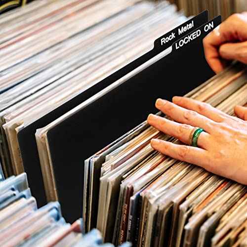 Gueevin 30 Pcs Record Dividers 12.5 x 13.49 Inch Vinyl Record Accessories with White A-Z Stickers for Organizing Protection