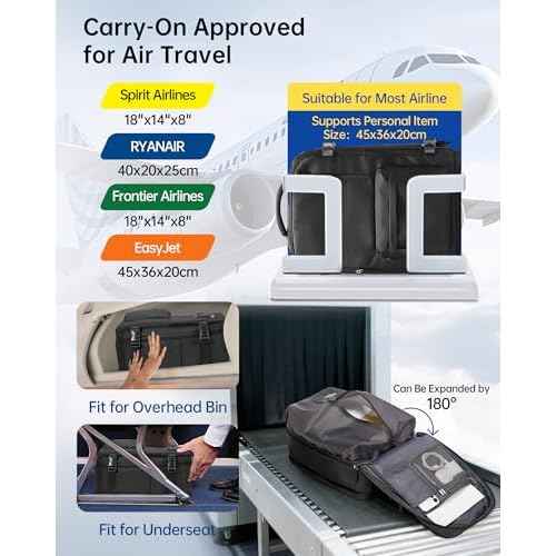 Vacuum Backpack Travel with Pump Vacpack for Women Men Compression Backpack Airplane Approved Personal ltem Bag with Vacuum System Mochila de vac?o Cabin Bag Carry On with Airbag,Black