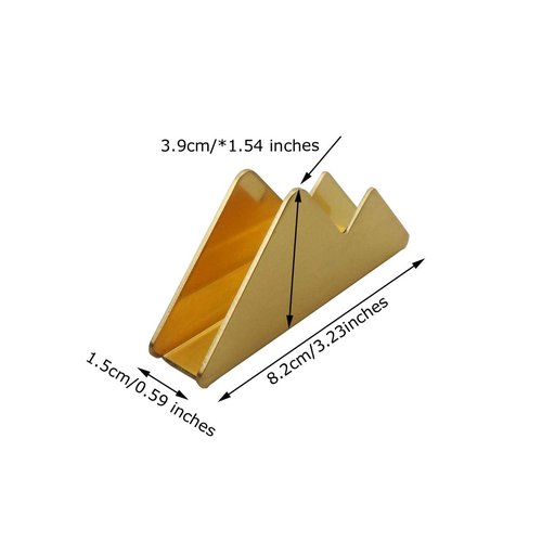enyuwlcm Metal Business Card Holder for Desk Brass Business Card Stand for Office Tabletop Counter Organizer Gold 2 Pack