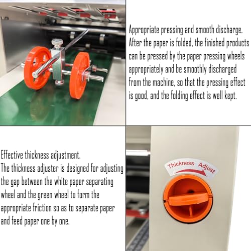 WYDDDAR Automatic Paper Folding Machine with 2 Trays Max Speed 262ft/min for Documents