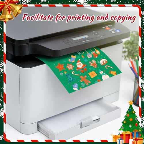 Tenceur 300 Sheets Christmas Construction Paper - Red and Green Cardstock, 8.5'' x 11'' White Cardstock, 160 GSM Thick Printable Card Stock for Scrapbook Crafts