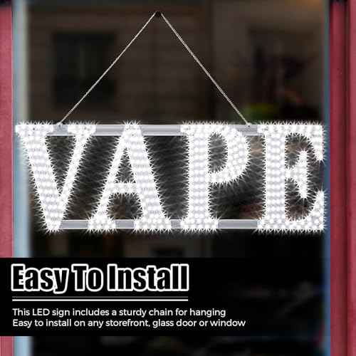 Zonon 30" x 10" Large LED Sign for Shops Advertising Sign with Hanging Installation for Stores Retail Shops Window