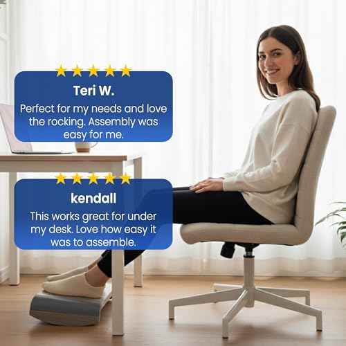 Tiel Ergonomic Foot Rest for Under Desk at Work, Rocking Footrest with Comfort Support, Office Foot Stool for Desk Chair, Leg Rest Stand for Home and Remote Office