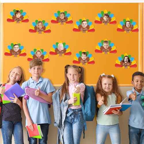 50Pcs Thanksgiving Turkey Cutouts Thanksgiving Turkey Bulletin Board Photo Cutout Fall Bulletin Board Decor Autumn Harvest DIY Craft Art School Home Party Favor