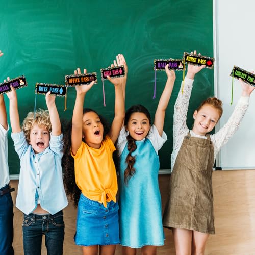 Ceiba Tree Magnetic Hall Passes for Classroom, 6 Pack - Reusable Waterproof Student Pass Cards