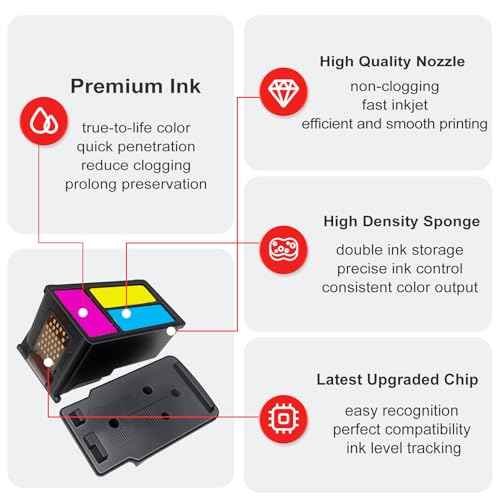 240XL 241XL Ink Cartridges Replacement for Canon Ink 240 241 PG-240 CL-241 XL Cartridges for MG3600 MG3620 TS5120 TS5100 MG3220 MG3520 MG2120 MX452 MX512 MX532 (Black Tricolor,2-Pack)