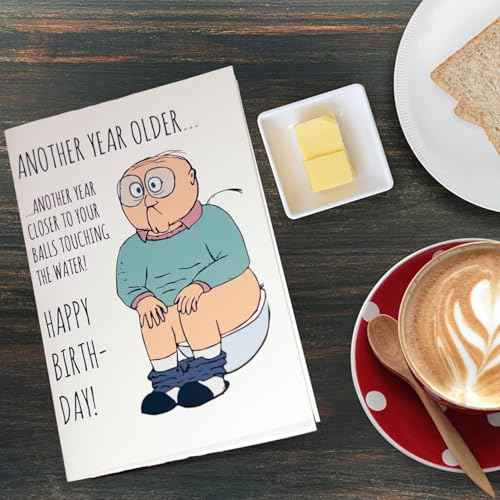 Funny Birthday Card for Men ? for him | Great Happy Bday Gift for Boyfriend, Husband, Brother, Dad, Best Friend, Son | 30th 40th 50th 60th 70th - Rude Joke Old Man Gag Humor Greeting Cards
