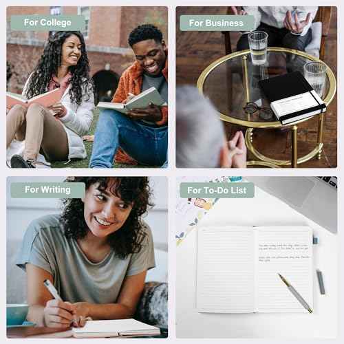 CAGIE Lined Journal Notebook for Women Men 320 Pages 100 Gsm Paper Thick Journaling Notebooks A5 Leather Journals for Writing Hardcover Journal Supplies for Work Note Taking Diary, 5.7x8.3 In, Green