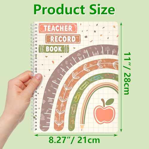 120 Pages Teacher record book 11 x 8.27inch Teacher grade book Spiral bound Lesson planner Attendance book for School Classroom Office Supplies,Double Sided Printing