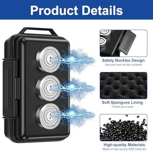 Yimaut Upgraded Magnetic Key Holder Under Car With Faraday Bag, Hide a Key Outside, Waterproof Magnetic Key Box for Under Car, Hide a Key Magnetic Car, Magnetic Storage Box