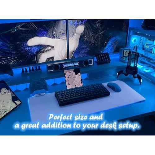 JMIYAV White Gaming Mouse Pad RGB Mousepad Non-Slip Rubber Base Extra Large Cool XL XXL Computer Desk Pad Gaming Accessories LED Light Up Extended Big Mouse Pad for Gamer (31.5x12In) Upgrade